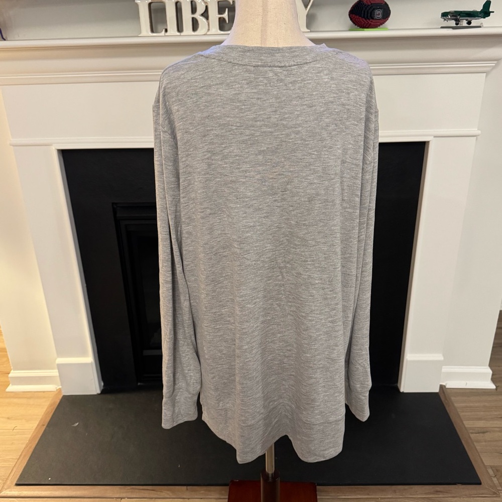 Holiday Time “Merry Merry Bright” Gray Holiday Tunic Top | Size XXL / 2X (20) - Picture 7 of 10